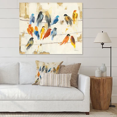 Toile imprimée « Multicolor Bird Meeting »