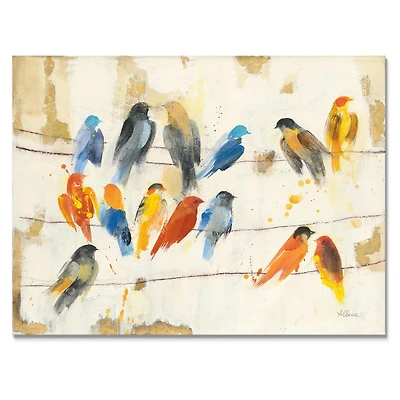 Multicolor Bird Meeting Wall Art