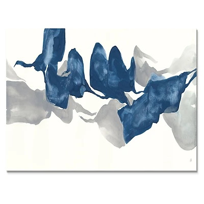 Gouache Sapphire on Gray  Canvas Wall Art