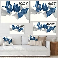 Gouache Sapphire on Gray  Canvas Wall Art