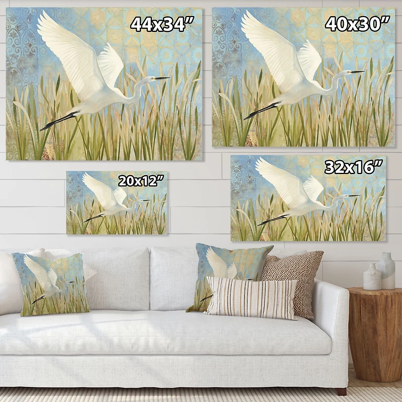 Snowy Egret Flight vII  Wall Art