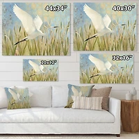 Snowy Egret Flight vII  Wall Art