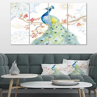 peacocks Watercolor II  Canvas Wall Art