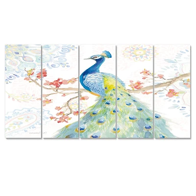 peacocks Watercolor II  Canvas Wall Art