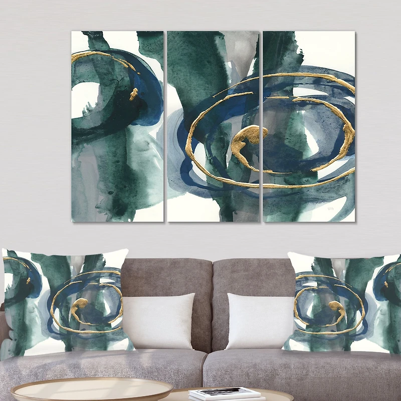 Indigo and Gold III Canvas Wall Art Print