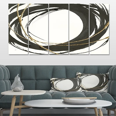 Gold Glamour Circle II  Canvas Wall Art