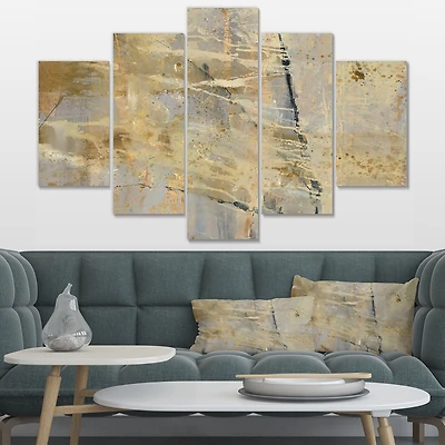 Geometric Cream Block II Canvas Wall Art