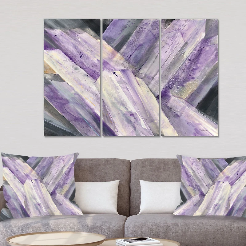 Geometric Purple Glacier Canvas Wall Art