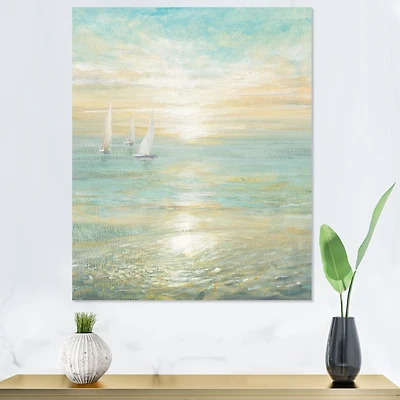 Sunrise Boat I Canvas Wall Art