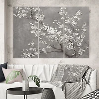 White Cherry Blossoms II Canvas Wall Art Print