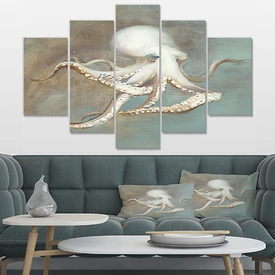 Octopus Treasures from the Sea  Canvas Wall Art