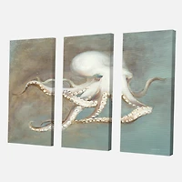Octopus Treasures from the Sea Canvas Wall Art - 3 Panels
