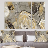 Painted Gold Stone Canvas Art