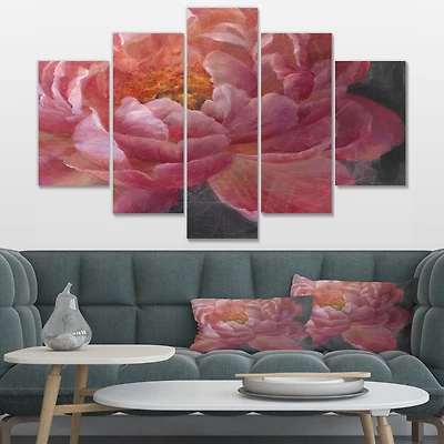 Vivid Pink Peonies I Canvas Wall Art Panels