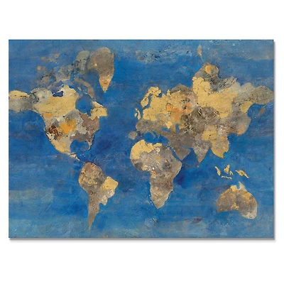 Golden Glam World Map  Wall Art