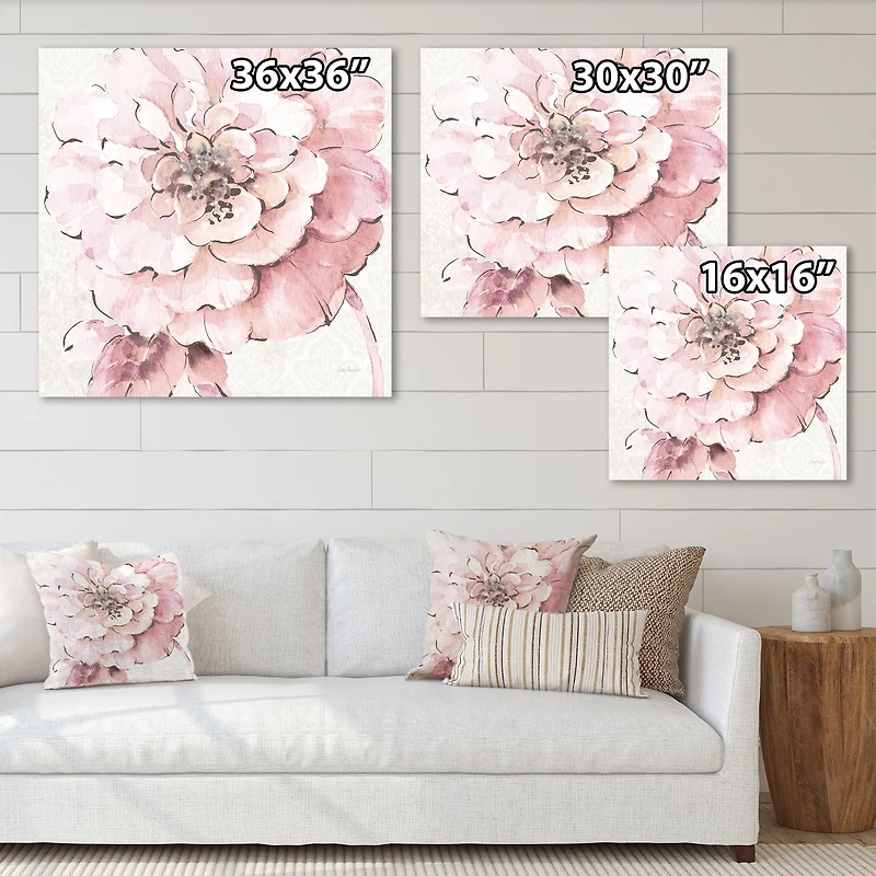 Toile  « Indigold Shabby Peonies Pink »