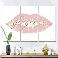 Fashion Glam Lips on Gold II  Canvas Wall Art