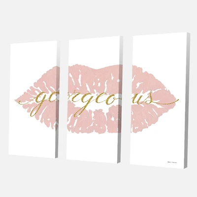 Fashion Glam Lips on Gold II  Canvas Wall Art