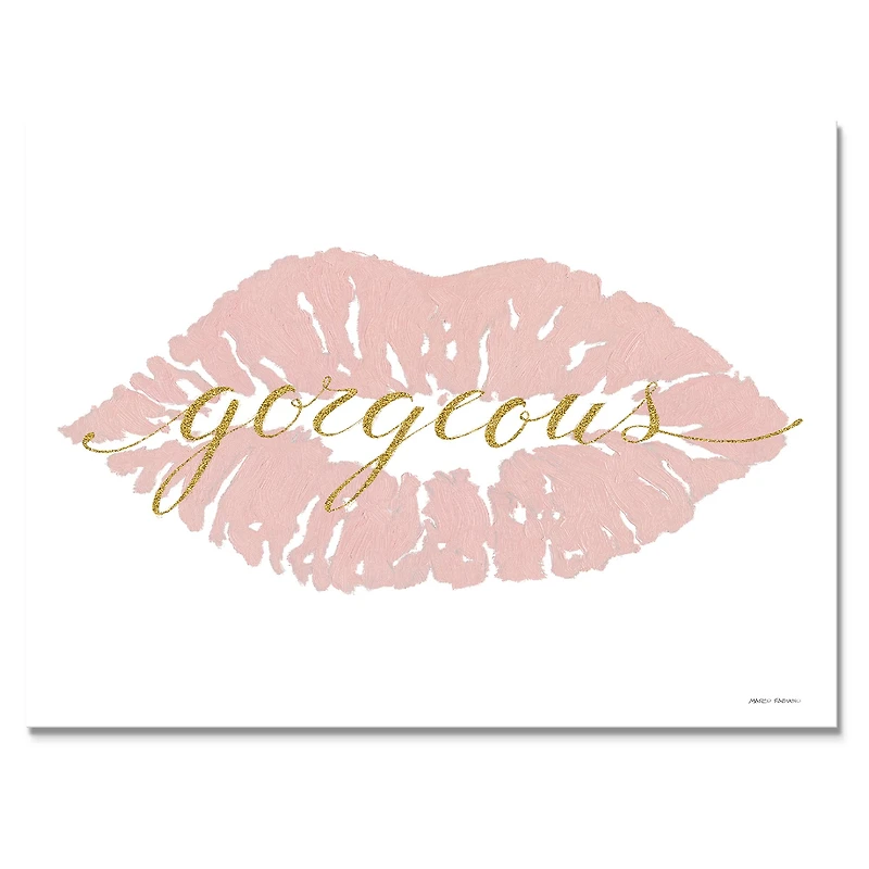 Fashion Glam Lips on Gold II  Wall Art