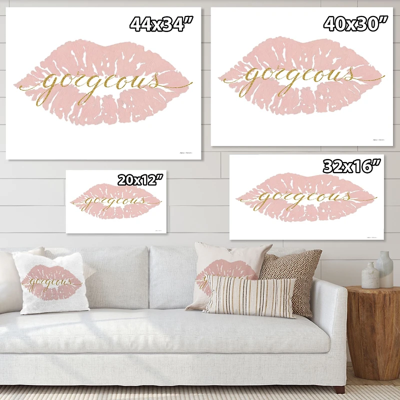 Fashion Glam Lips on Gold II  Wall Art