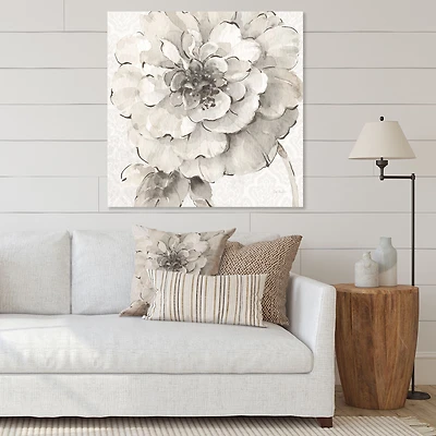 Indigold Grey Peonies I Canvas Wall Art