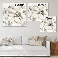 Indigold Grey Peonies IV  Canvas Art