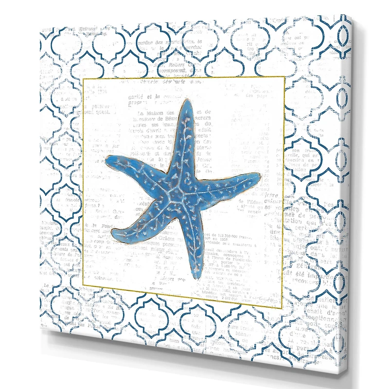 Toile  « Navy Starfish with Gold »