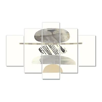 Geometric Balance Neutral I Canvas Wall Art Panels