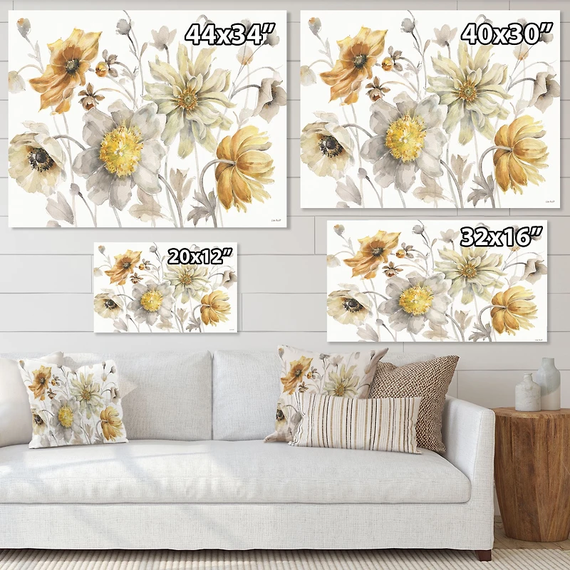 Fields of Gold Watercolor Flower VII Canvas Art