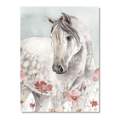 Watercolors Pink Wild Horses II Wall Art