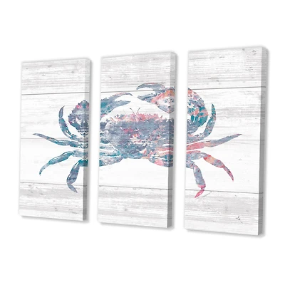 Pink Crab Ocean Life Canvas Wall Art