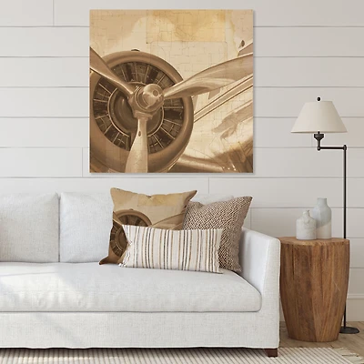 Retro Airplanes Sepia  Wall Art