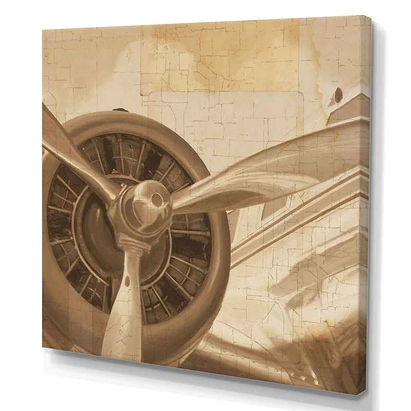 Retro Airplanes Sepia  Wall Art