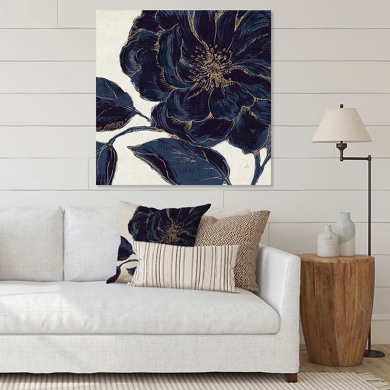 Dark Rose Gilded Gold  Canvas Wall Art Print