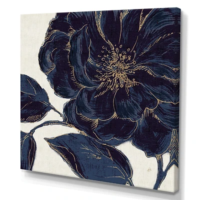 Dark Rose Gilded Gold Canvas Wall Art Print