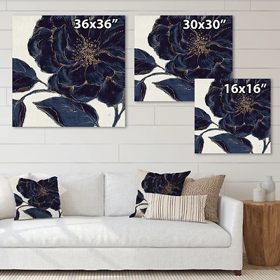 Dark Rose Gilded Gold  Canvas Wall Art Print