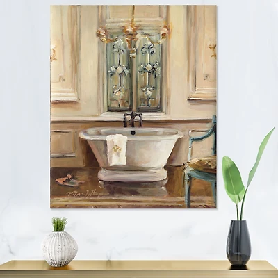Vintage Paris Bathtub Painting  Wall Art