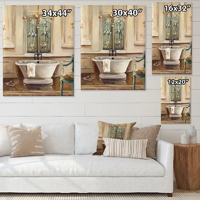 Vintage Paris Bathtub Painting  Wall Art