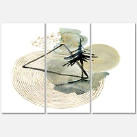 Abstract Landscape of Mountains Moon and Tree   Canvas Wall Art