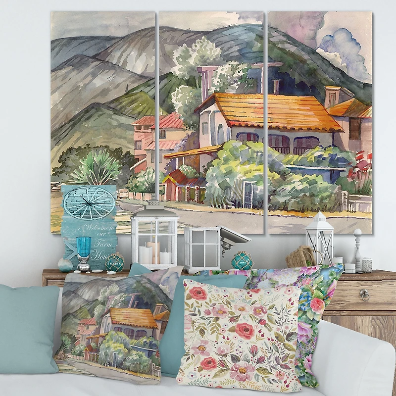 Greek Landscape off The Coast of The Aegean Sea  Canvas Wall Art