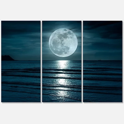 Super Moon Over The Sea I   Canvas Wall Art