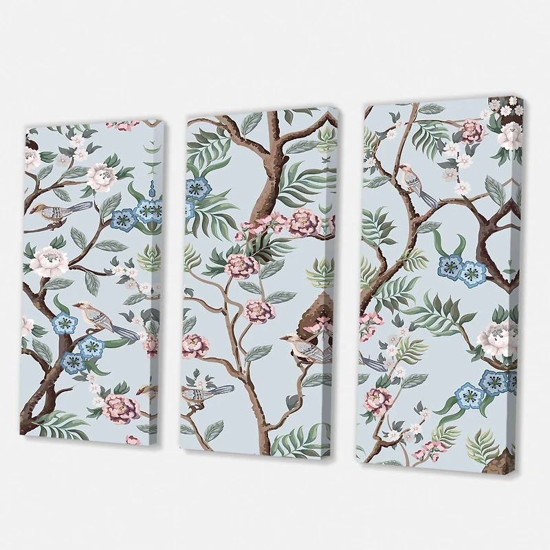 Chinoiserie with Birds and Peonies X  Canvas Wall Art