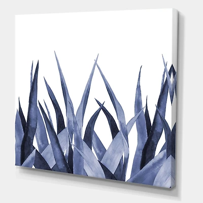 Navy Blue Agave Leaves  Wall Art