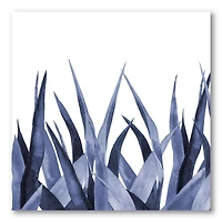Navy Blue Agave Leaves  Wall Art