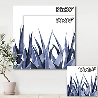 Navy Blue Agave Leaves  Wall Art