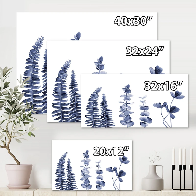 Navy Blue Eucalyptus I Wall Art