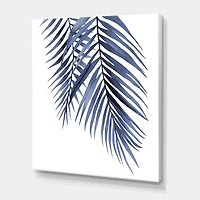 Blue Palm Leaves Abstract Tropical Branches  Wall Art