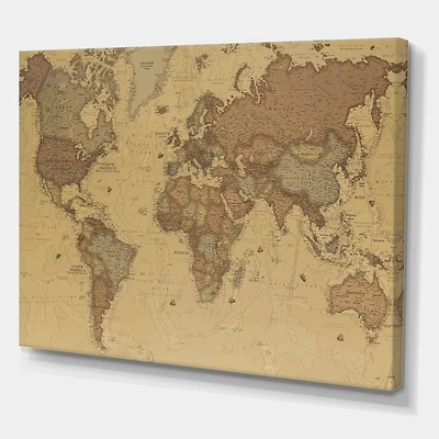 Toile « Ancient Map of The World III »