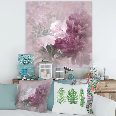 Toile « Vintage Purple and Pink Flowers II »