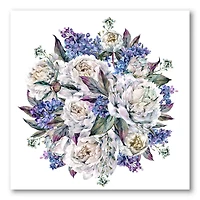 Toile « Bouquet Peonies White and Blue »